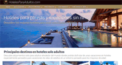 Desktop Screenshot of hotelesparaadultos.com